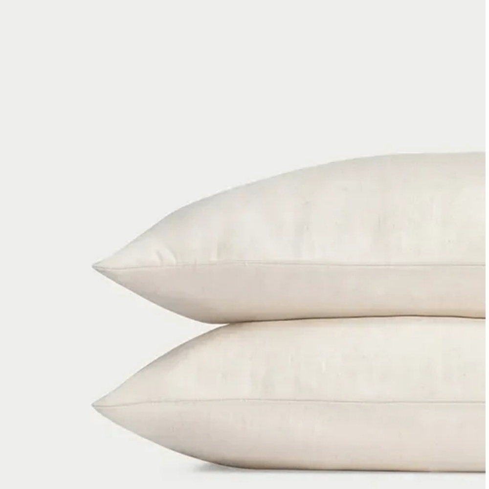 NWT COZY EARTH White Linen Bamboo Pillow Shams